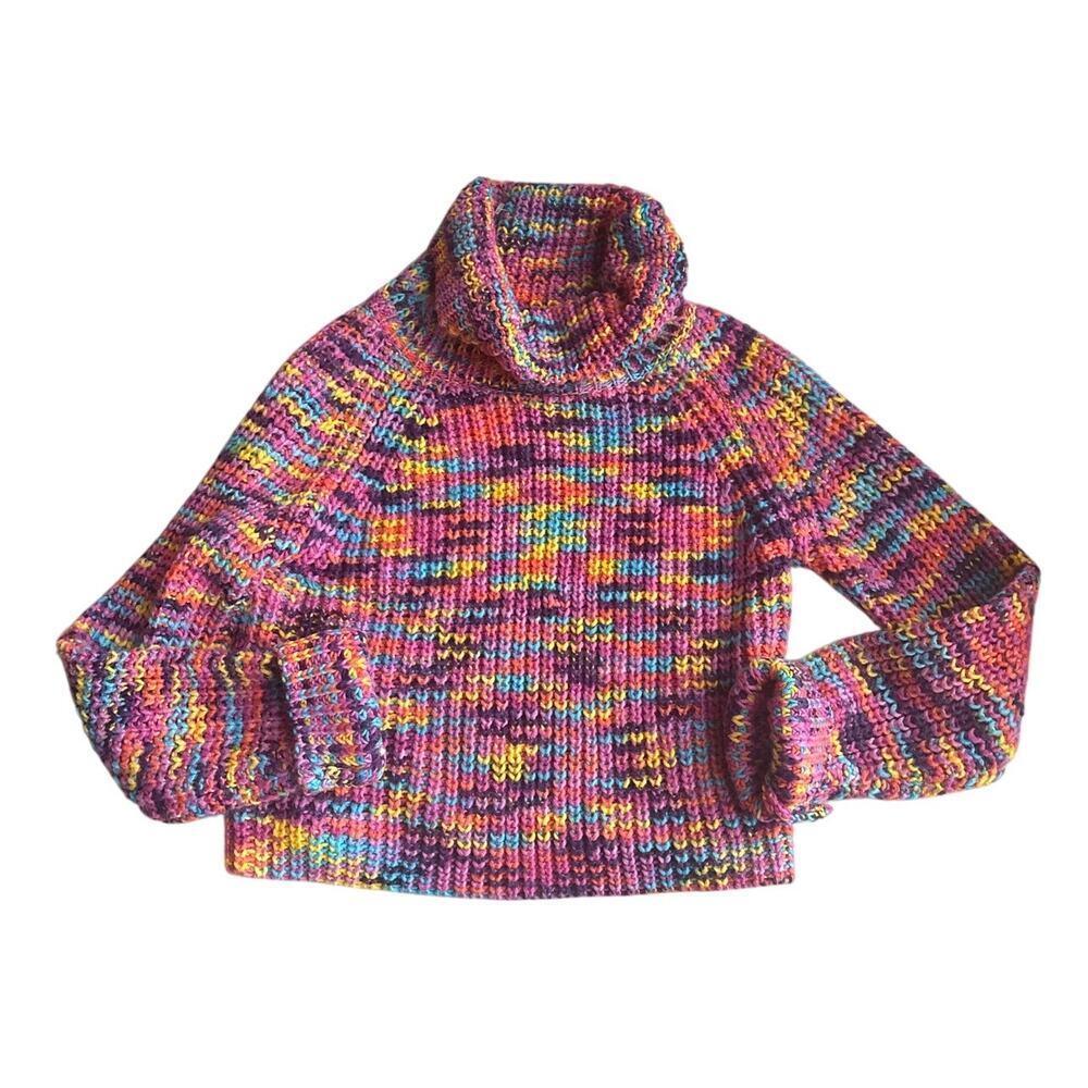 Rainbow Space Dye Crop Sweater